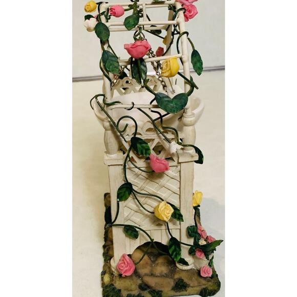 Yankee Candle Retired Ceramic Rose Garden Gazebo Tart Warmer - Picture 4 of 6